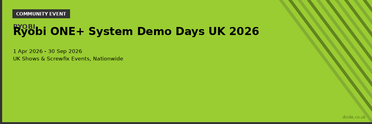 Ryobi ONE+ System Demo Days UK 2026