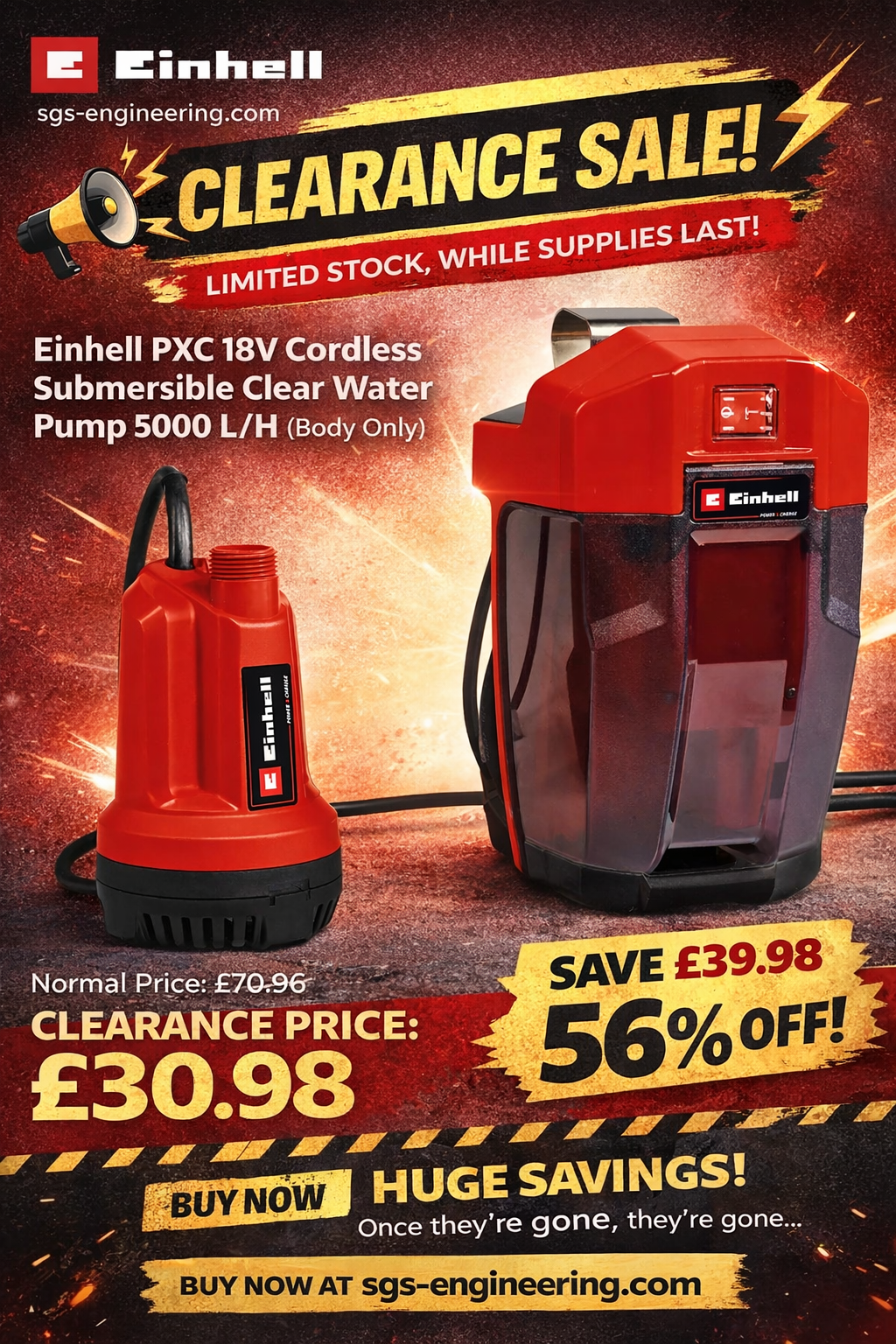 🚨 ABSOLUTE STEAL ALERT: 56% OFF EINHELL CORDLESS PUMP! 🚨