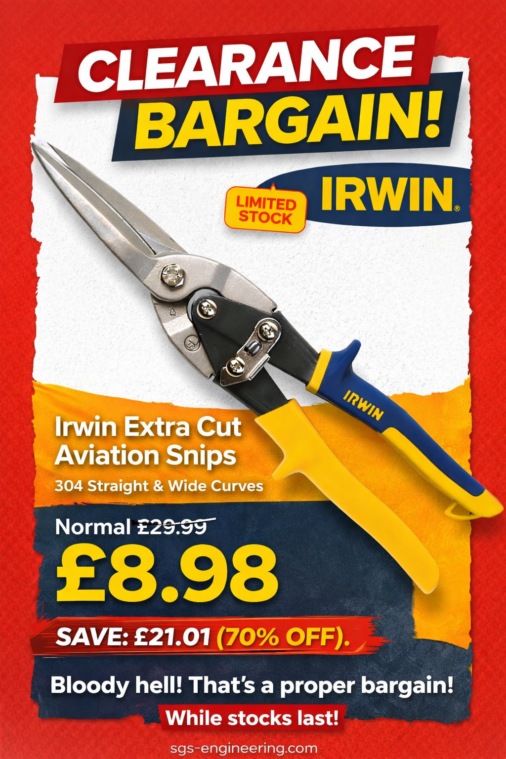 🚨 CLEARANCE KLAXON: 70% OFF IRWIN AVIATION SNIPS! 🚨