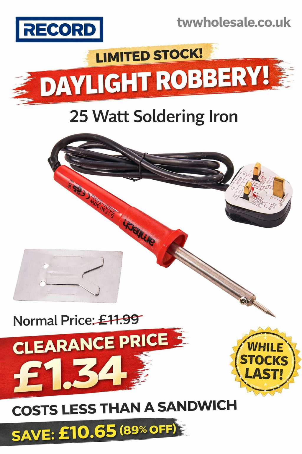 🚨 GENUINE CLEARANCE ALERT: AMTECH S1730 SOLDERING IRON – 89% OFF 🚨