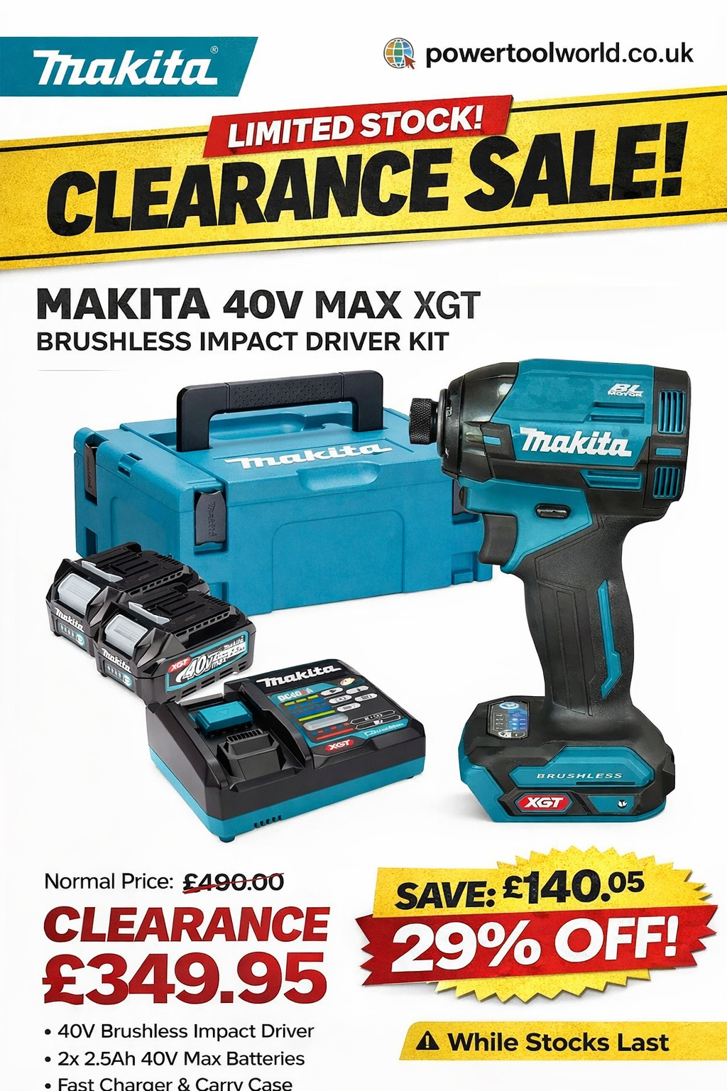 🚨 CLEARANCE KLAXON: MAKITA 40V XGT FLAGSHIP KIT – SAVE £140.05! 🚨