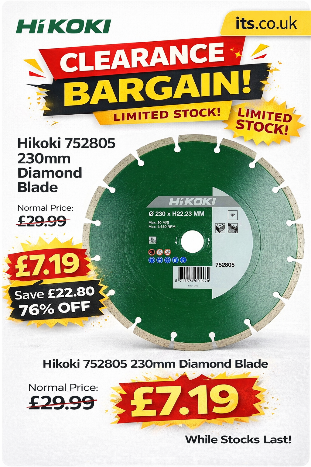 🚨 GENUINE PRICE DROP: 76% OFF HIKOKI DIAMOND BLADES 🚨