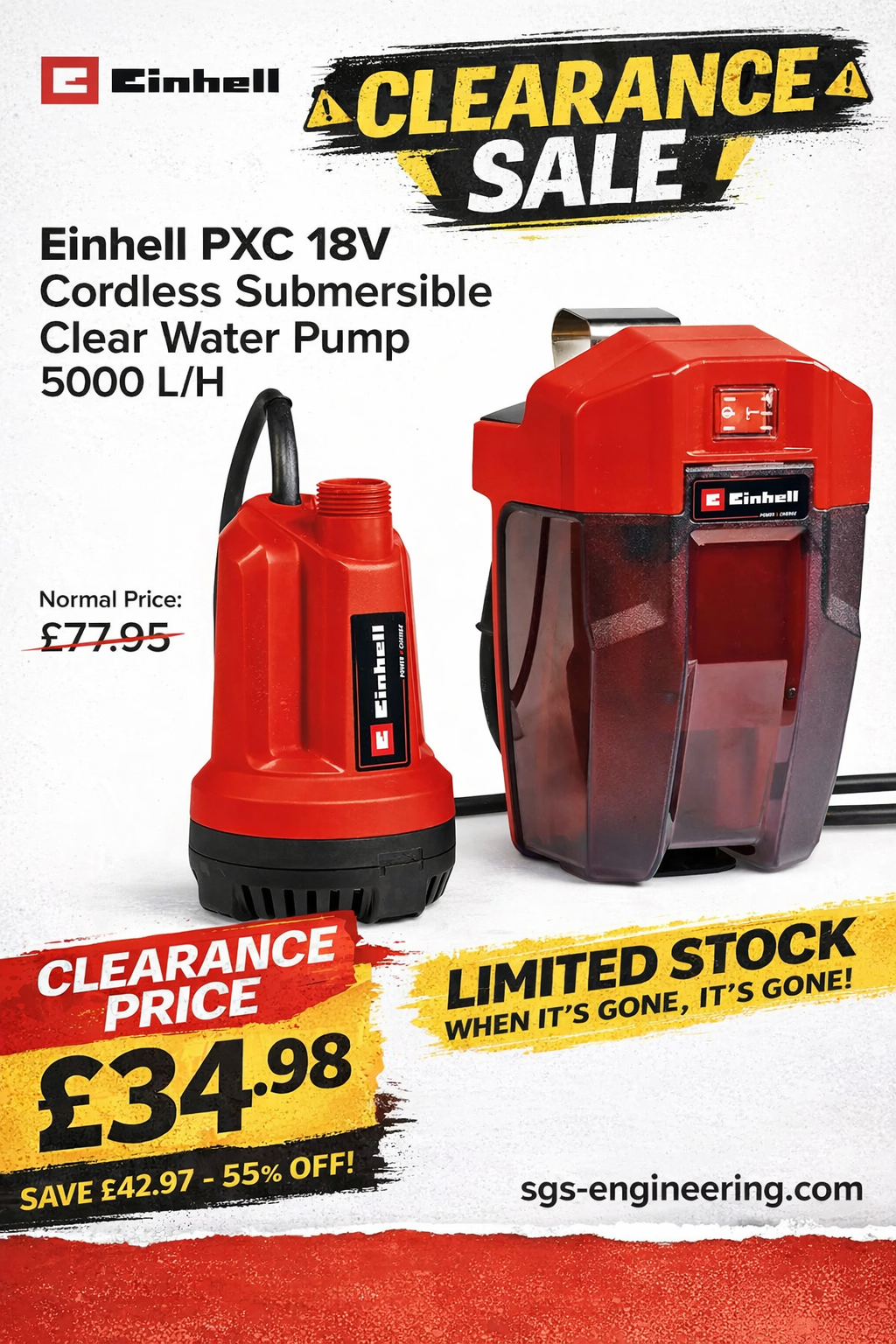 🚨 CLEARANCE KLAXON: 55% OFF EINHELL WATER PUMP 🚨