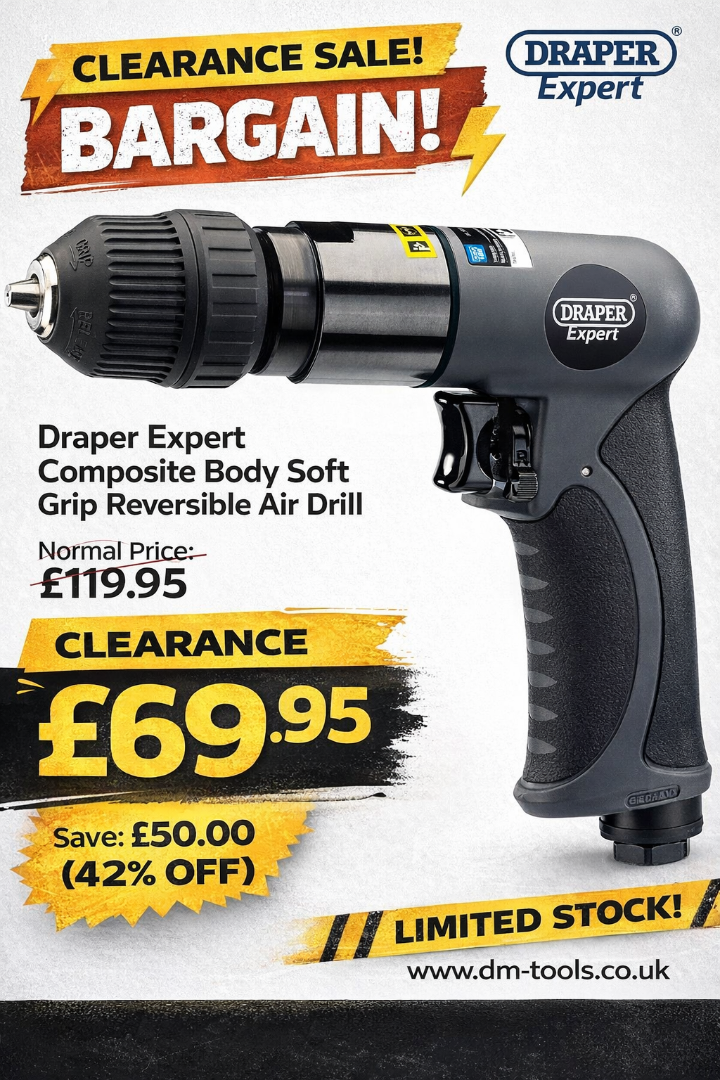 🚨 CLEARANCE ALERT: 42% OFF DRAPER EXPERT AIR DRILL! 🚨
